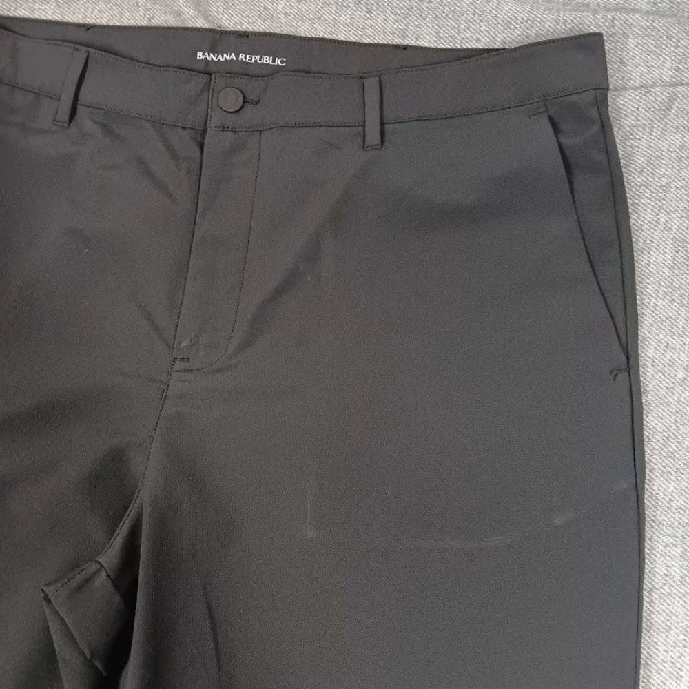 Banana Republic Pants Mens 40x32 Black‎ Slim Fit Microfiber Zip Pocket Trousers